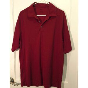 Nike Dri-Fit Red Polo Shirt Men's Large Golf Athletic Casual Top